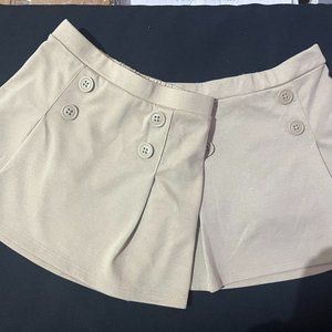 French Toast White Size 5T Pack of 2 Khaki Tweed Mini Skirt Buttoned Wrap